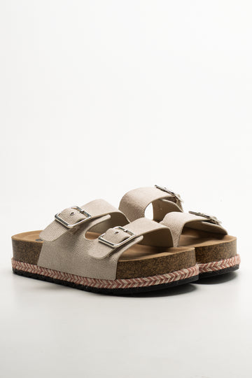 Rope Trim Sandals Natural
