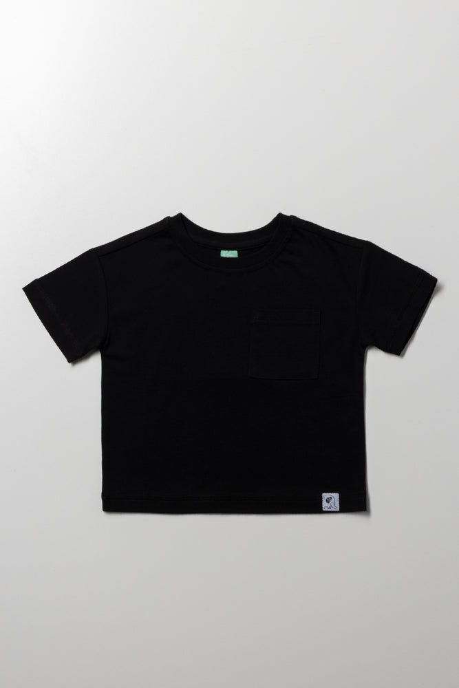 Boxy Fit Short Sleeve T-Shirt Black