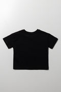 Boxy Fit Short Sleeve T-Shirt Black (3)