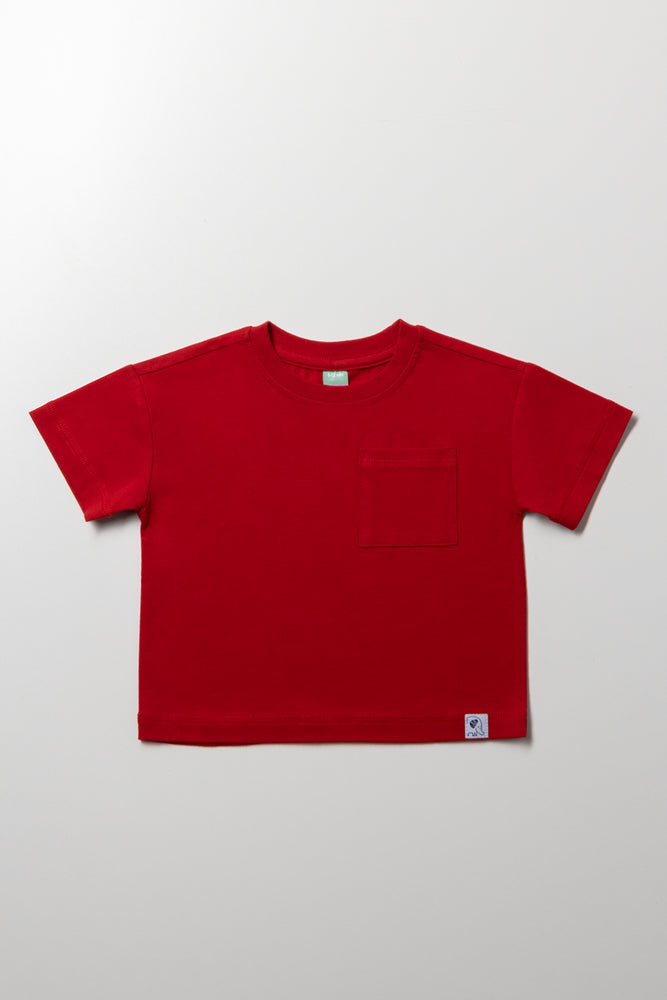 Boxy Short Sleeve T-Shirt Red