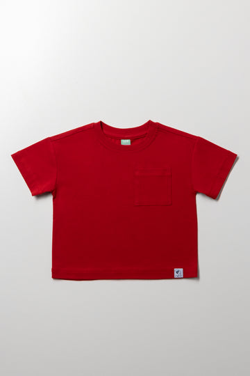 Boxy Short Sleeve T-Shirt Red