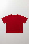 Boxy Short Sleeve T-Shirt Red (2)
