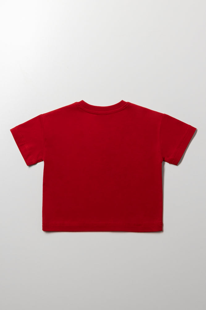 Boxy Short Sleeve T-Shirt Red (2)