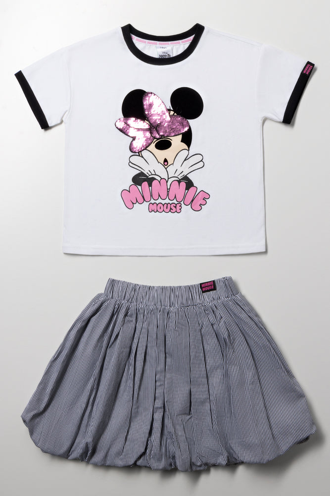 Minnie Mouse Bubble Skirt Set White