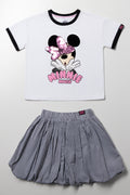 Minnie Mouse Bubble Skirt Set White