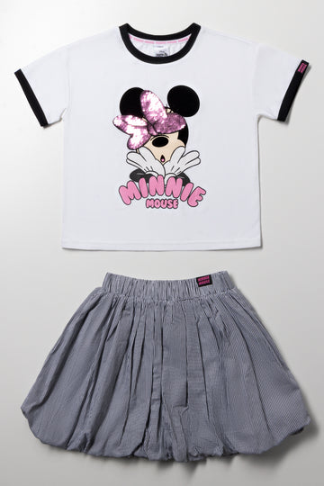 Minnie Mouse Bubble Skirt Set White