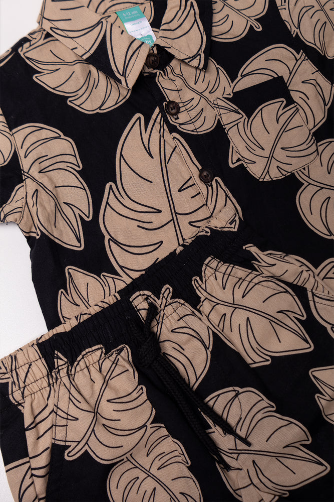 2 Piece Tropical Set Black