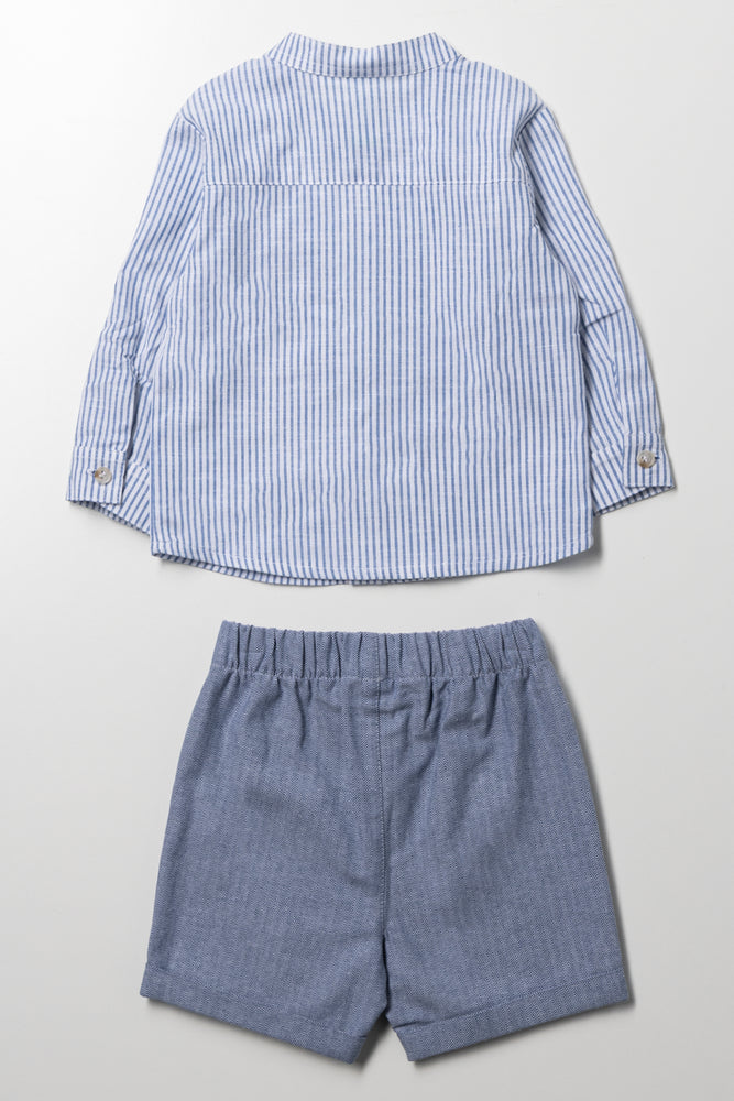 2 Piece Linen Set Blue (4)