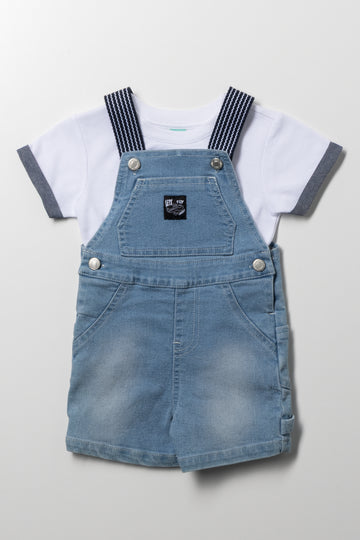 Dungaree Set Light Blue