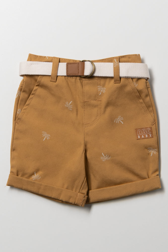 Palm Tree Chino Shorts Tan