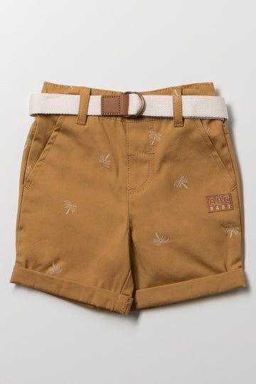Palm Tree Chino Shorts Tan