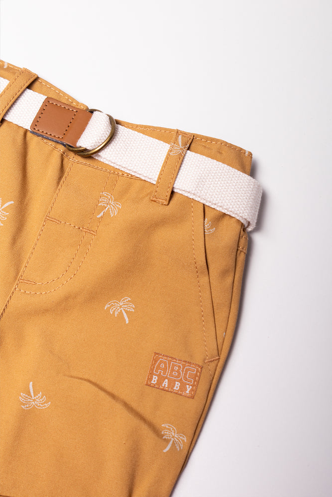 Palm Tree Chino Shorts Tan (1)
