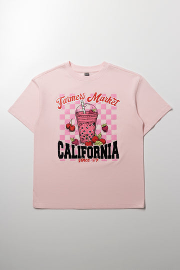 Oversized Short Sleeve T-Shirt Pink