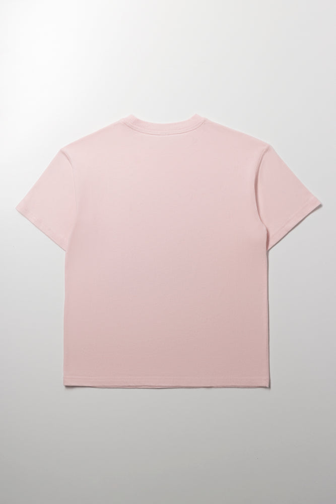 Oversized Short Sleeve T-Shirt Pink (2)