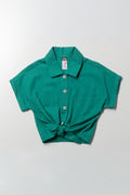 Tie Front Resort Shirt Green