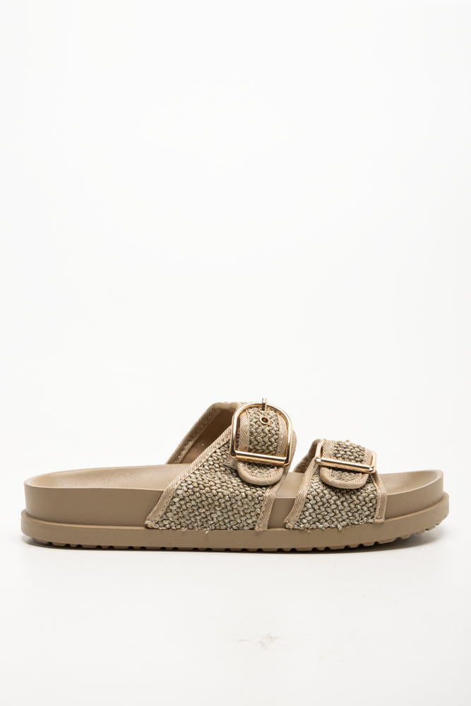 Double Buckle Sandal Natural
