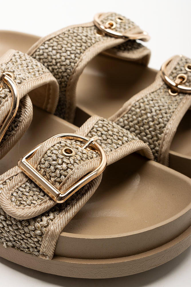 Double Buckle Sandal Natural (2)