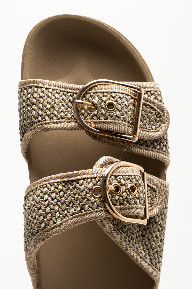 Double Buckle Sandal Natural (4)