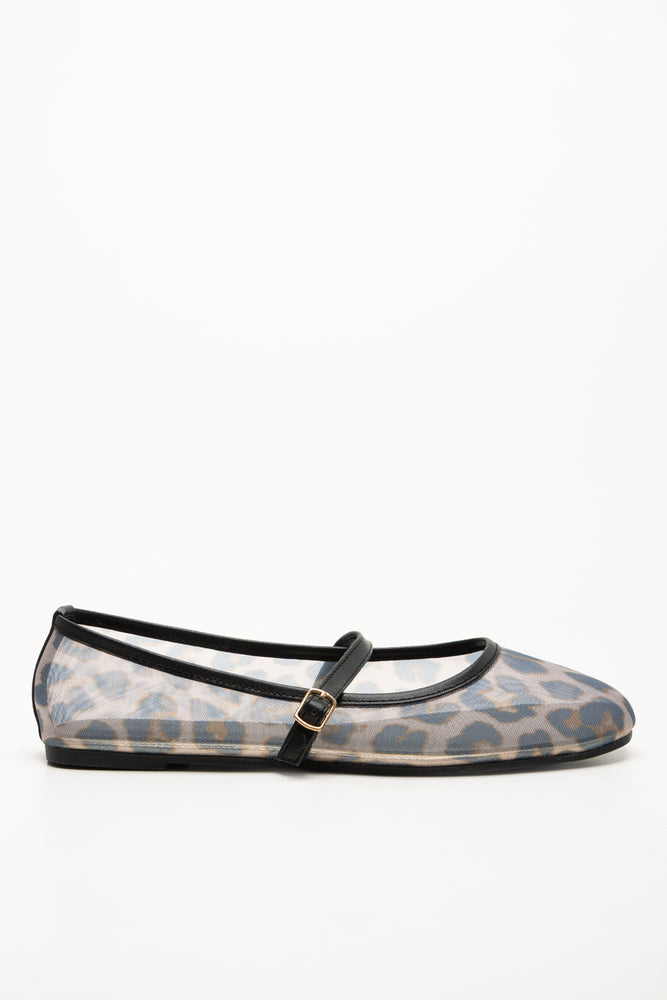 Leopard Mesh Pumps Black (1)