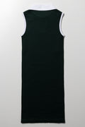 Collar Seamless Dress Dark Green (2)