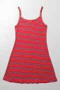 Rib Skater Dress Red