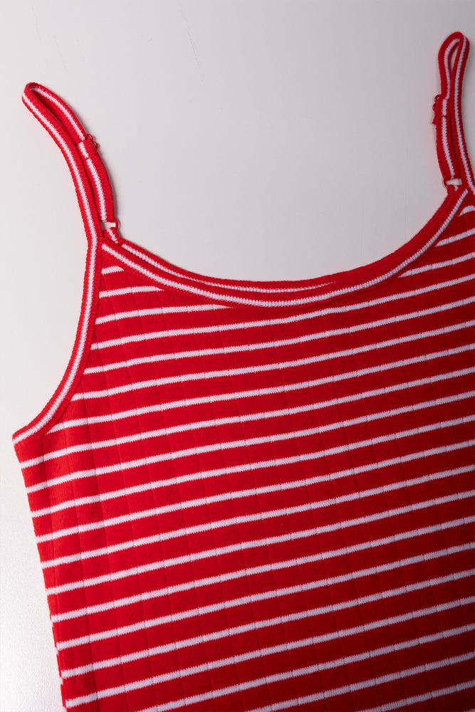 Rib Skater Dress Red