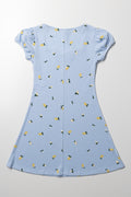 Lemon Rib Skater Dress Blue (2)