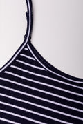 Stripe Strappy Skater Dress Navy (1)