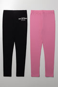 2 Pack Leggings Pink And Black
