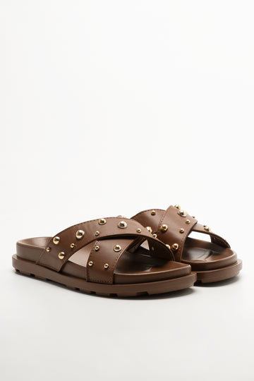 Cross Over Sandals Brown