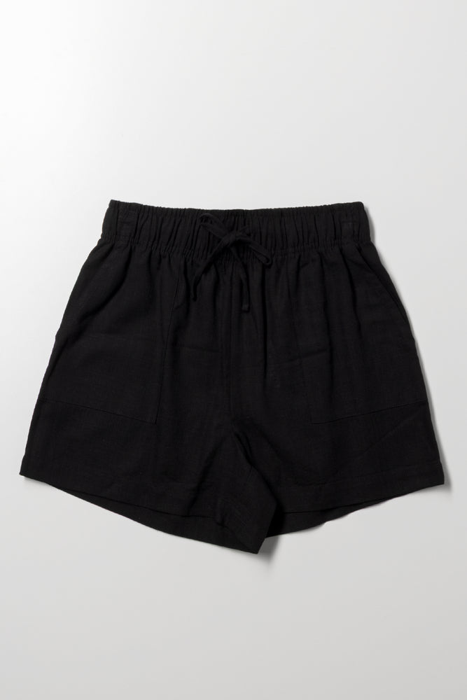 Linen Shorts Black
