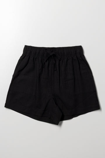 Linen Shorts Black