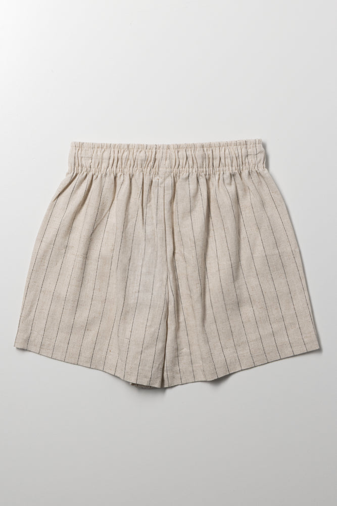 Stripe Shorts Natural (2)