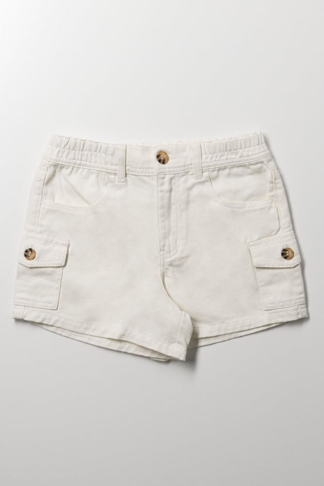 Denim Shorts Cream