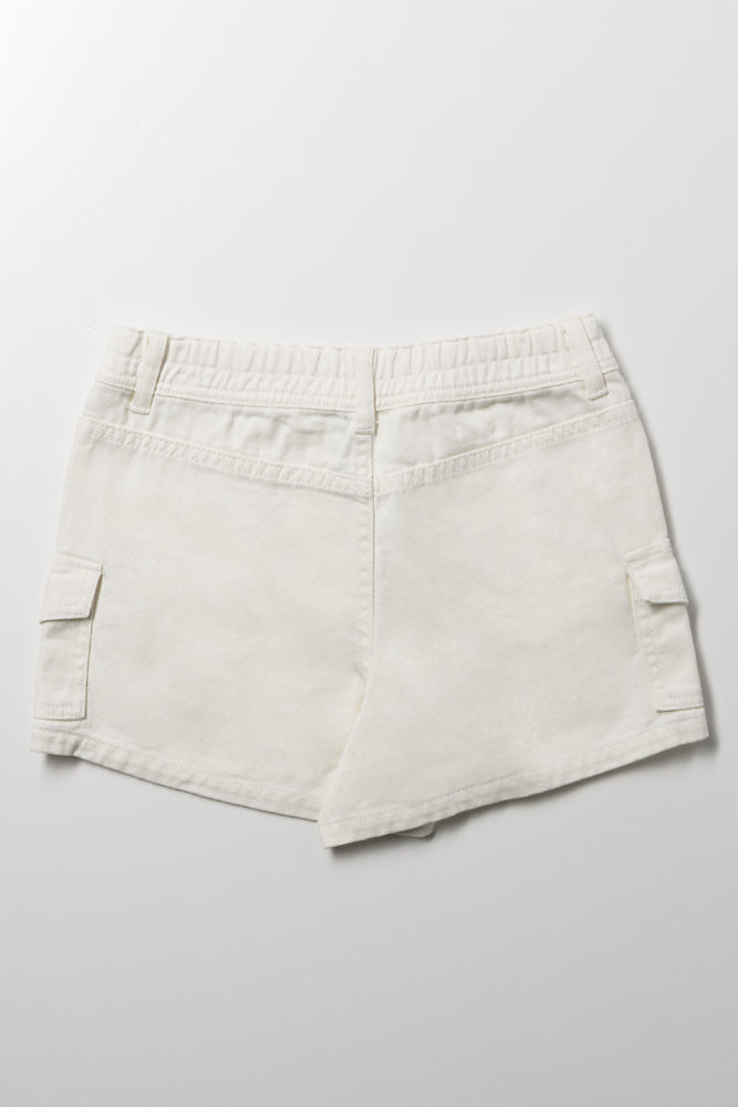 Denim Shorts Cream (2)