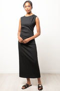 Textured Knit Maxi Dress Black