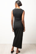 Textured Knit Maxi Dress Black (2)