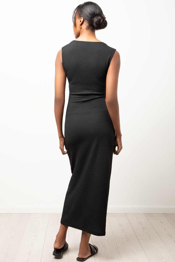 Textured Knit Maxi Dress Black (2)