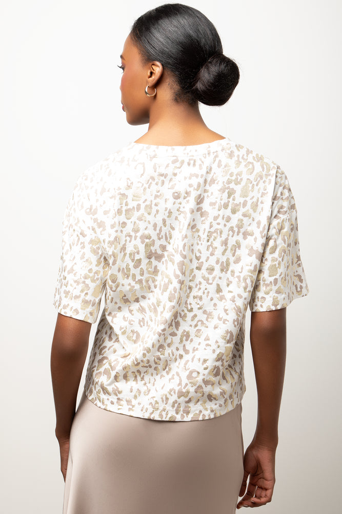 Animal Foil Short Sleeve Dropped Shoulder T-Shirt Natural (2)