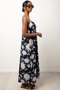 Floral Maxi Dress Navy (1)