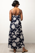 Floral Maxi Dress Navy (2)