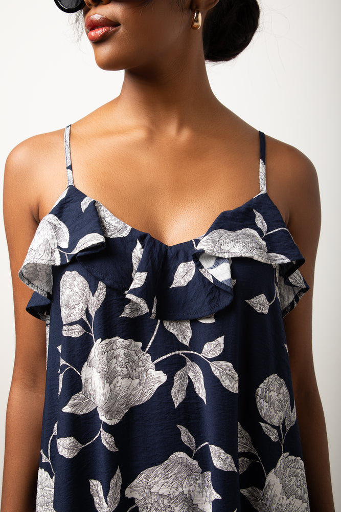 Floral Maxi Dress Navy (3)