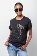Short Sleeve Pearl Bow T-Shirt