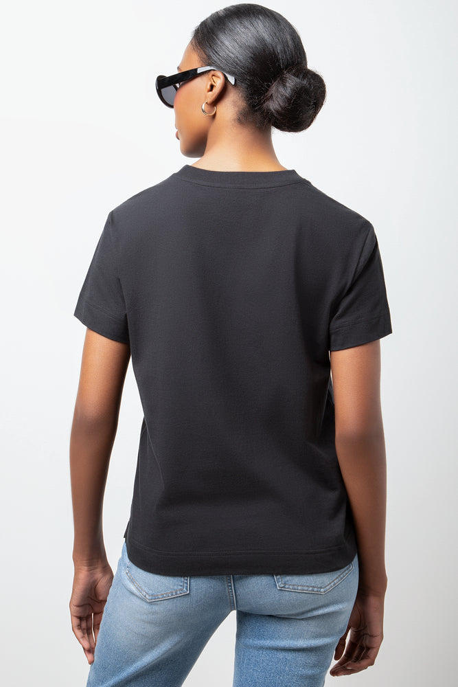 Short Sleeve Pearl Bow T-Shirt (2)