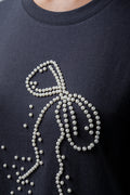 Short Sleeve Pearl Bow T-Shirt (3)