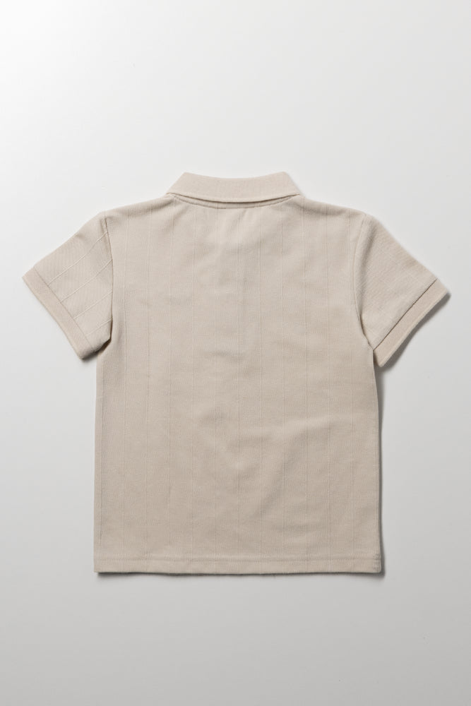 Textured Stripe Golfer Natural (2)