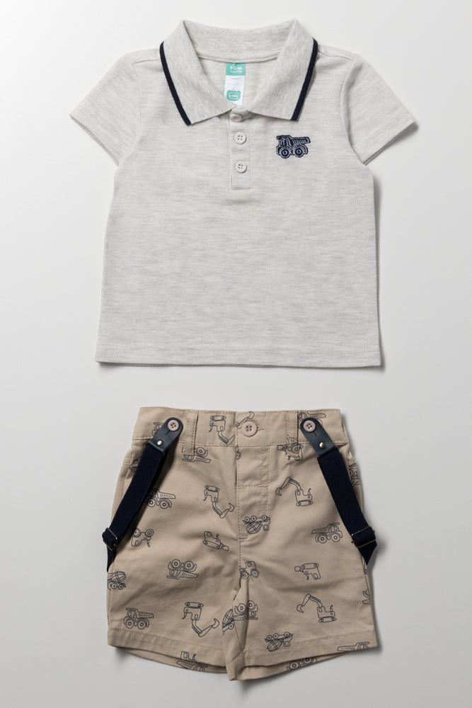 3 Piece Golfer And Shorts With Braces Set Grey And Natural (2)