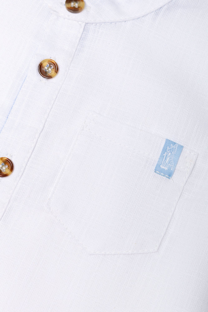 Mandarin Collar Shirt White