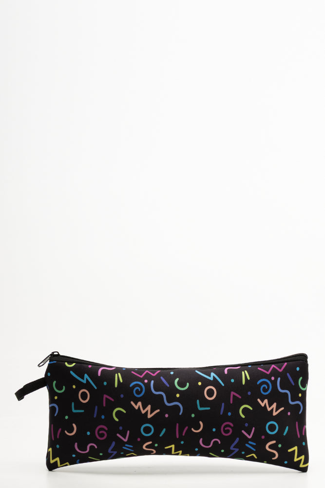 Squiggles Long Pencil Bag Black