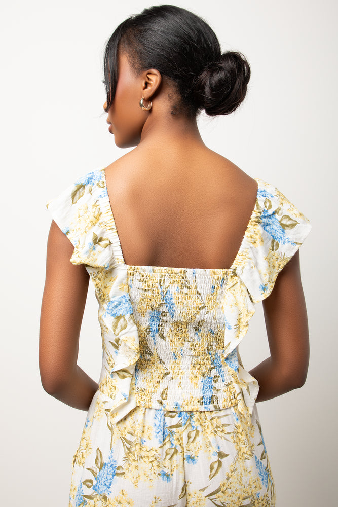 Sleeveless Frill Top Yellow (2)